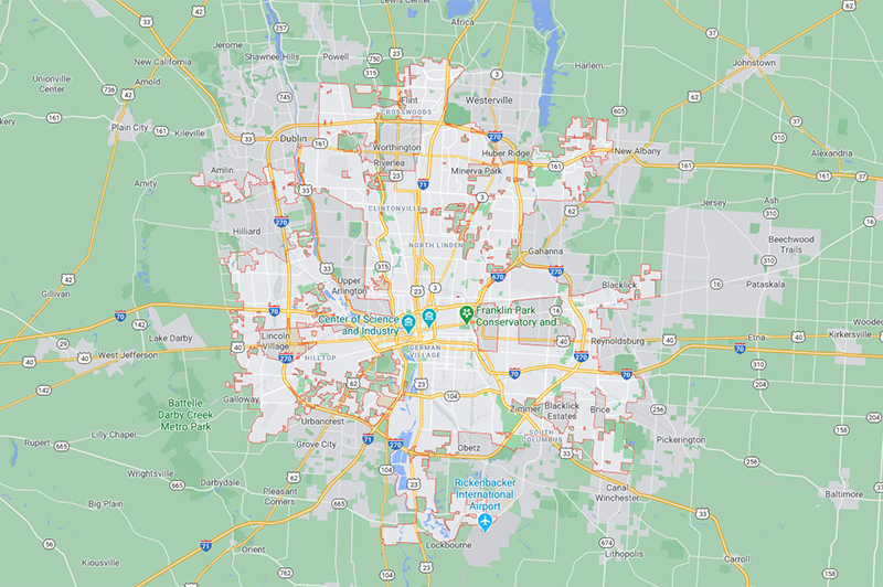 Map Of Columbus Ohio And Surrounding Cities Columbus, Oh | Business And Home Security Solutions | Northeast  Ohiocolumbus, Oh - Business And Home Security Solutions | Northeast Ohio